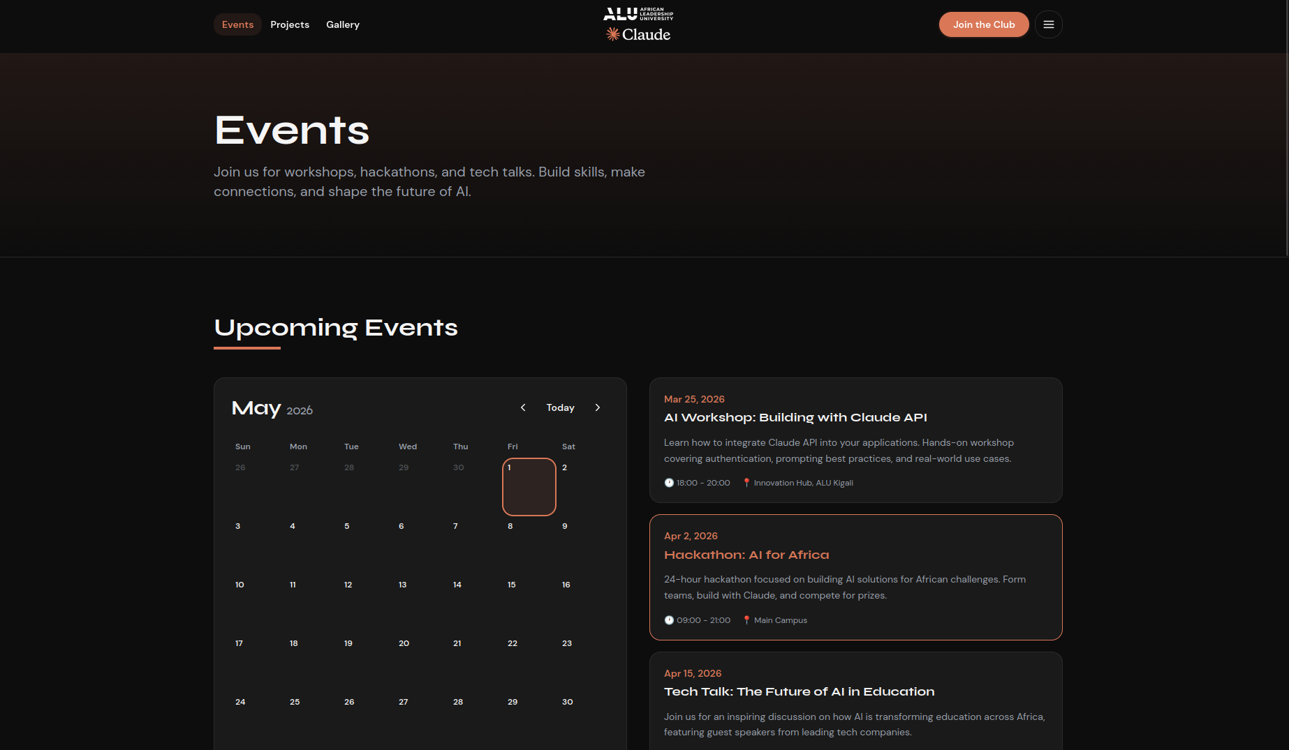 CBC-ALU events page